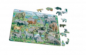 Пазл - Дикие животные, 66 деталей (Larsen, NB10)